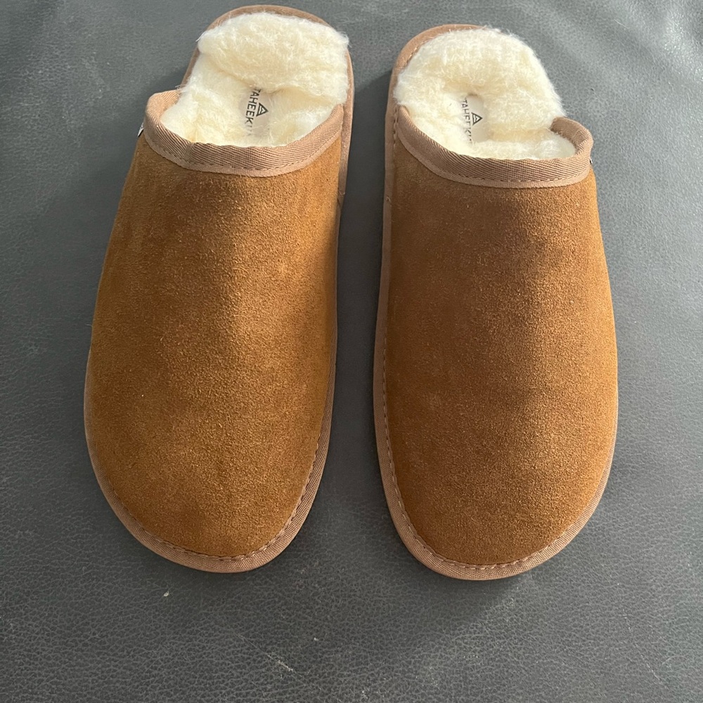 Tan Shearling Lined Slippers - image 2
